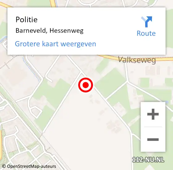 Locatie op kaart van de 112 melding: Politie Barneveld, Hessenweg op 15 juni 2024 10:38