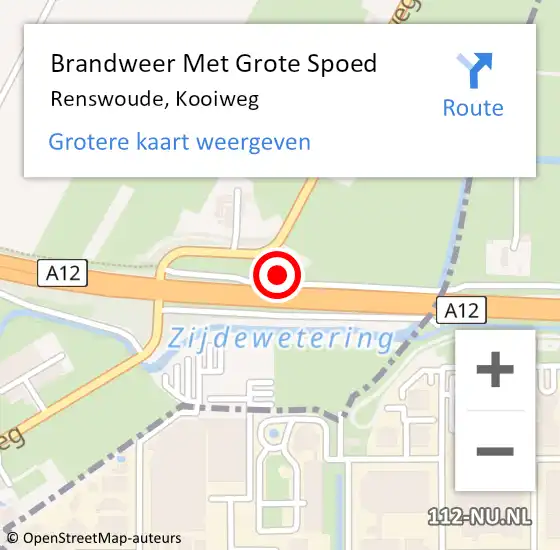 Locatie op kaart van de 112 melding: Brandweer Met Grote Spoed Naar Renswoude, Kooiweg op 15 juni 2024 10:42