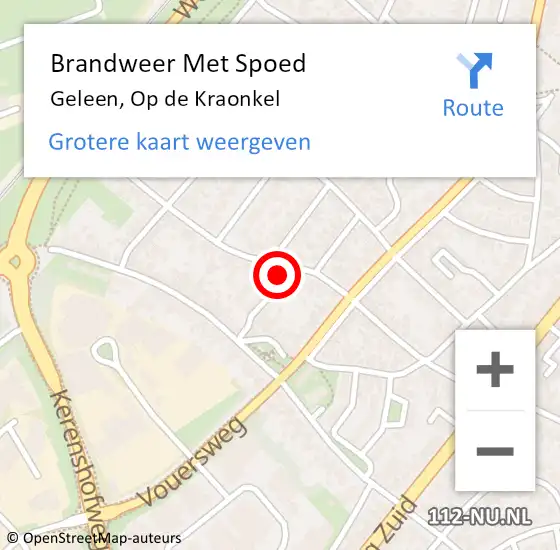 Locatie op kaart van de 112 melding: Brandweer Met Spoed Naar Geleen, Op de Kraonkel op 15 juni 2024 10:51