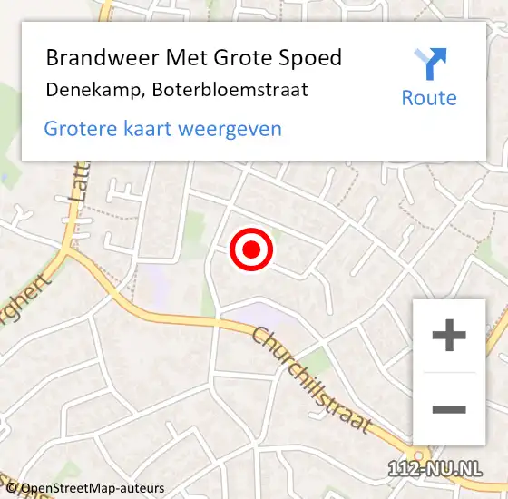 Locatie op kaart van de 112 melding: Brandweer Met Grote Spoed Naar Denekamp, Boterbloemstraat op 15 juni 2024 10:52