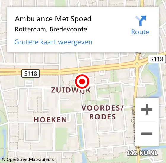 Locatie op kaart van de 112 melding: Ambulance Met Spoed Naar Rotterdam, Bredevoorde op 15 juni 2024 11:05