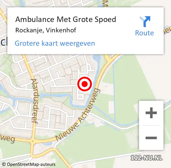 Locatie op kaart van de 112 melding: Ambulance Met Grote Spoed Naar Rockanje, Vinkenhof op 15 juni 2024 11:10