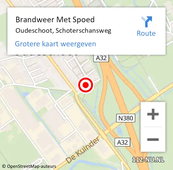 Locatie op kaart van de 112 melding: Brandweer Met Spoed Naar Oudeschoot, Schoterschansweg op 15 juni 2024 12:15