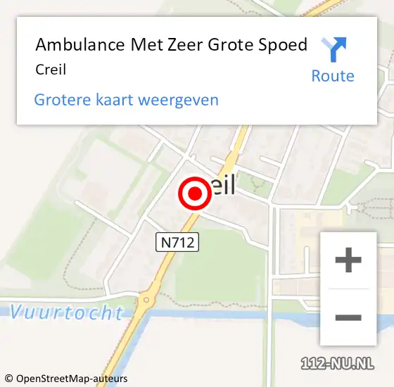 Locatie op kaart van de 112 melding: Ambulance Met Zeer Grote Spoed Naar Creil op 15 juni 2024 12:23