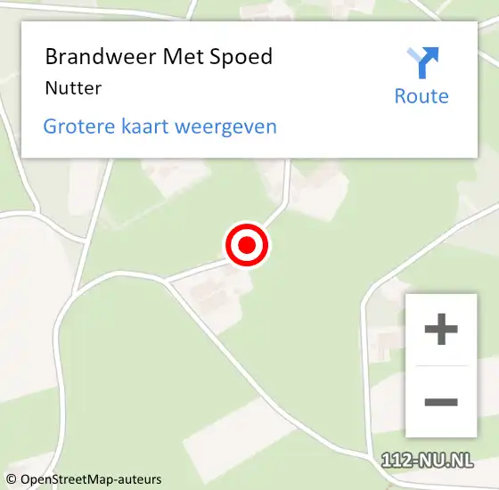 Locatie op kaart van de 112 melding: Brandweer Met Spoed Naar Nutter op 15 juni 2024 12:30