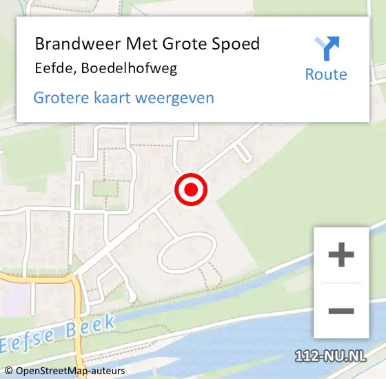 Locatie op kaart van de 112 melding: Brandweer Met Grote Spoed Naar Eefde, Boedelhofweg op 15 juni 2024 12:52