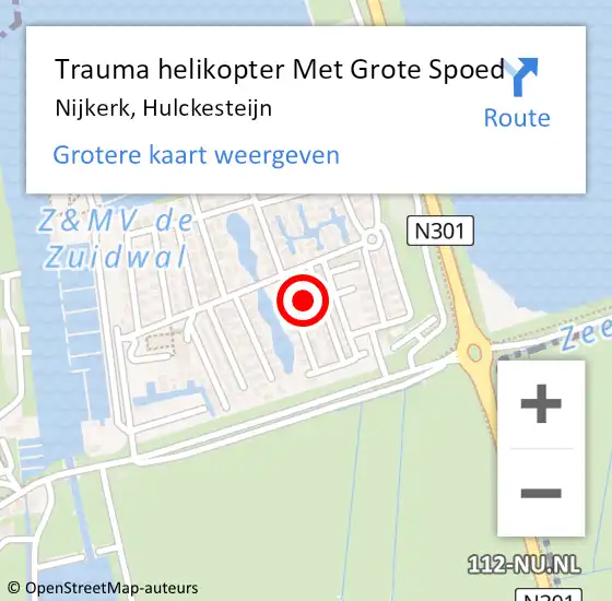 Locatie op kaart van de 112 melding: Trauma helikopter Met Grote Spoed Naar Nijkerk, Hulckesteijn op 15 juni 2024 13:00