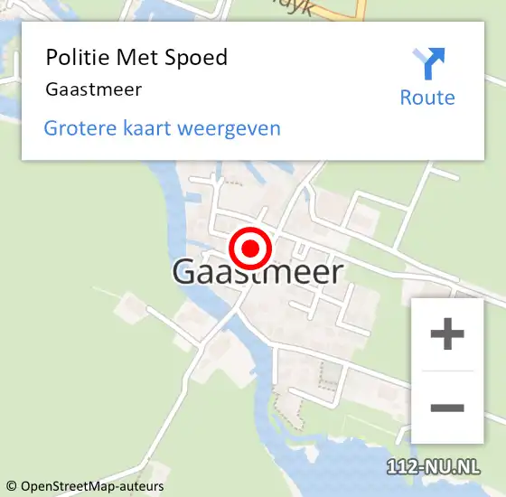 Locatie op kaart van de 112 melding: Politie Met Spoed Naar Gaastmeer op 15 juni 2024 13:27