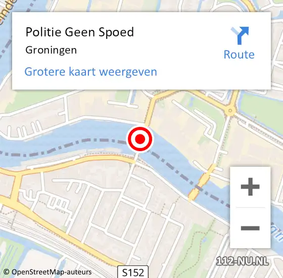 Locatie op kaart van de 112 melding: Politie Geen Spoed Naar Groningen op 15 juni 2024 13:38