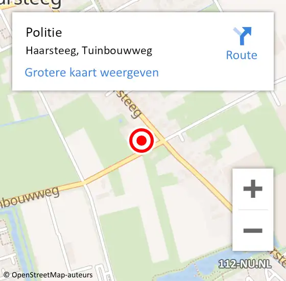 Locatie op kaart van de 112 melding: Politie Haarsteeg, Tuinbouwweg op 15 juni 2024 14:05