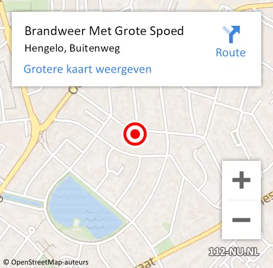 Locatie op kaart van de 112 melding: Brandweer Met Grote Spoed Naar Hengelo, Buitenweg op 15 juni 2024 14:15