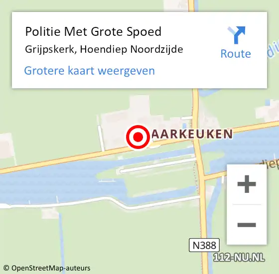 Locatie op kaart van de 112 melding: Politie Met Grote Spoed Naar Grijpskerk, Hoendiep Noordzijde op 15 juni 2024 15:04