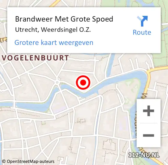 Locatie op kaart van de 112 melding: Brandweer Met Grote Spoed Naar Utrecht, Weerdsingel O.Z. op 15 juni 2024 15:33