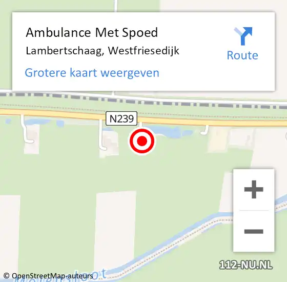 Locatie op kaart van de 112 melding: Ambulance Met Spoed Naar Lambertschaag, Westfriesedijk op 15 juni 2024 15:57