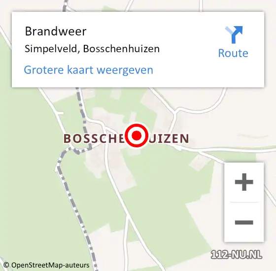 Locatie op kaart van de 112 melding: Brandweer Simpelveld, Bosschenhuizen op 17 oktober 2013 08:00