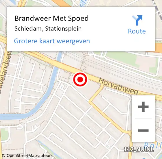 Locatie op kaart van de 112 melding: Brandweer Met Spoed Naar Schiedam, Stationsplein op 15 juni 2024 17:52