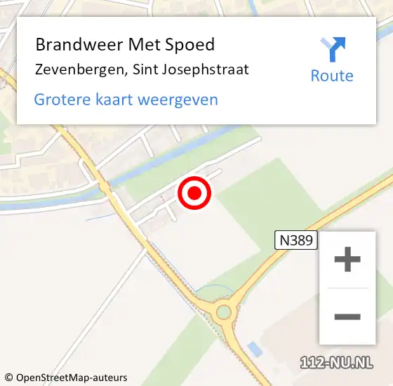 Locatie op kaart van de 112 melding: Brandweer Met Spoed Naar Zevenbergen, Sint Josephstraat op 15 juni 2024 18:01