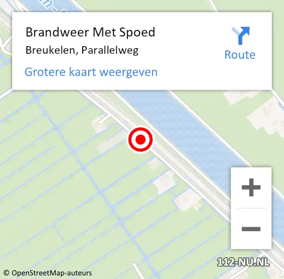 Locatie op kaart van de 112 melding: Brandweer Met Spoed Naar Breukelen, Parallelweg op 17 oktober 2013 08:01