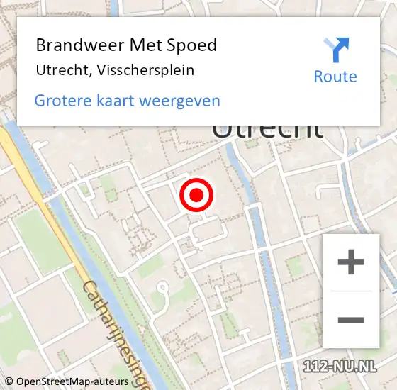 Locatie op kaart van de 112 melding: Brandweer Met Spoed Naar Utrecht, Visschersplein op 15 juni 2024 18:42