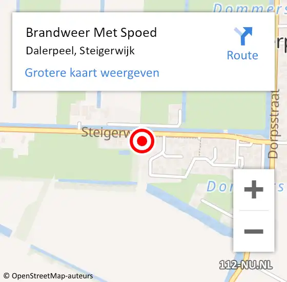 Locatie op kaart van de 112 melding: Brandweer Met Spoed Naar Dalerpeel, Steigerwijk op 15 juni 2024 19:08