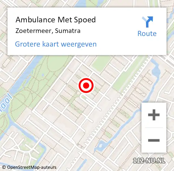 Locatie op kaart van de 112 melding: Ambulance Met Spoed Naar Zoetermeer, Sumatra op 15 juni 2024 19:12
