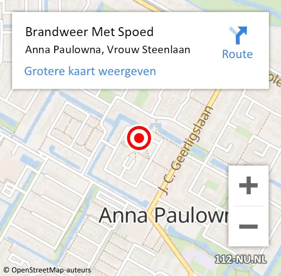 Locatie op kaart van de 112 melding: Brandweer Met Spoed Naar Anna Paulowna, Vrouw Steenlaan op 15 juni 2024 19:13