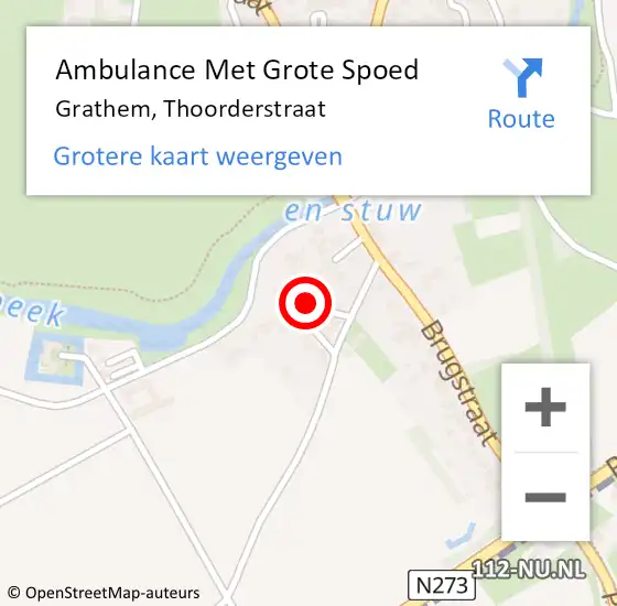 Locatie op kaart van de 112 melding: Ambulance Met Grote Spoed Naar Grathem, Thoorderstraat op 15 juni 2024 19:16