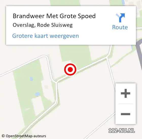 Locatie op kaart van de 112 melding: Brandweer Met Grote Spoed Naar Overslag, Rode Sluisweg op 15 juni 2024 19:24