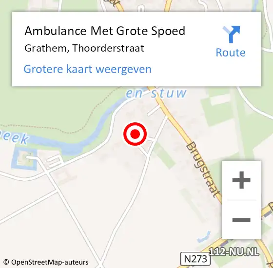 Locatie op kaart van de 112 melding: Ambulance Met Grote Spoed Naar Grathem, Thoorderstraat op 15 juni 2024 19:25
