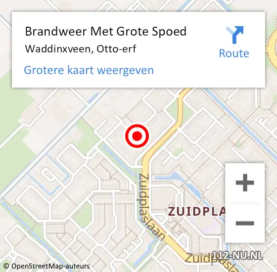 Locatie op kaart van de 112 melding: Brandweer Met Grote Spoed Naar Waddinxveen, Otto-erf op 15 juni 2024 20:04