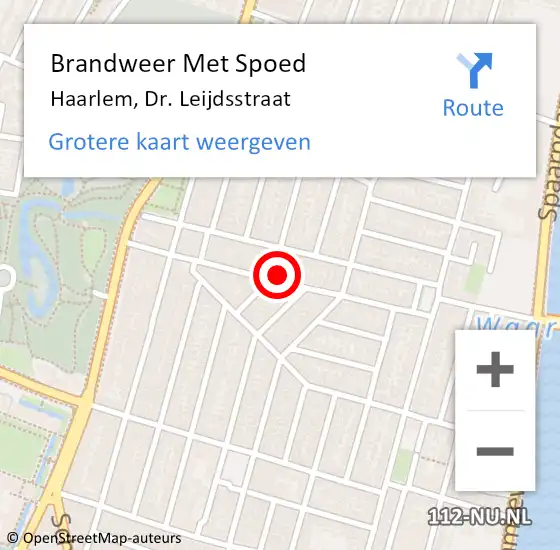 Locatie op kaart van de 112 melding: Brandweer Met Spoed Naar Haarlem, Dr. Leijdsstraat op 15 juni 2024 20:09