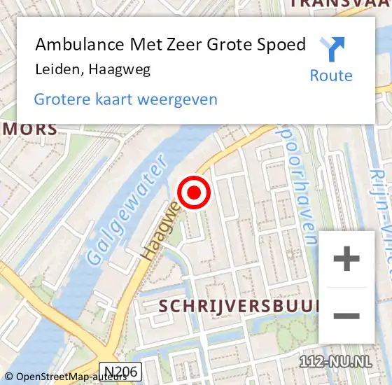 Locatie op kaart van de 112 melding: Ambulance Met Zeer Grote Spoed Naar Leiden, Haagweg op 15 juni 2024 20:12