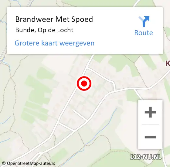 Locatie op kaart van de 112 melding: Brandweer Met Spoed Naar Bunde, Op de Locht op 15 juni 2024 20:17