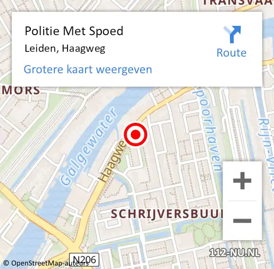 Locatie op kaart van de 112 melding: Politie Met Spoed Naar Leiden, Haagweg op 15 juni 2024 20:53