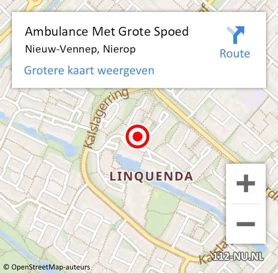 Locatie op kaart van de 112 melding: Ambulance Met Grote Spoed Naar Nieuw-Vennep, Nierop op 15 juni 2024 21:14