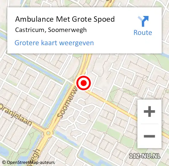 Locatie op kaart van de 112 melding: Ambulance Met Grote Spoed Naar Castricum, Soomerwegh op 15 juni 2024 23:04