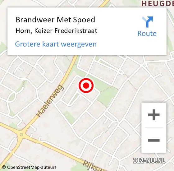 Locatie op kaart van de 112 melding: Brandweer Met Spoed Naar Horn, Keizer Frederikstraat op 15 juni 2024 23:17