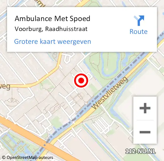 Locatie op kaart van de 112 melding: Ambulance Met Spoed Naar Voorburg, Raadhuisstraat op 15 juni 2024 23:49