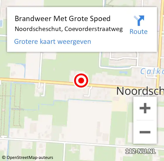 Locatie op kaart van de 112 melding: Brandweer Met Grote Spoed Naar Noordscheschut, Coevorderstraatweg op 16 juni 2024 00:23