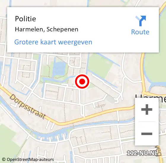 Locatie op kaart van de 112 melding: Politie Harmelen, Schepenen op 16 juni 2024 01:23