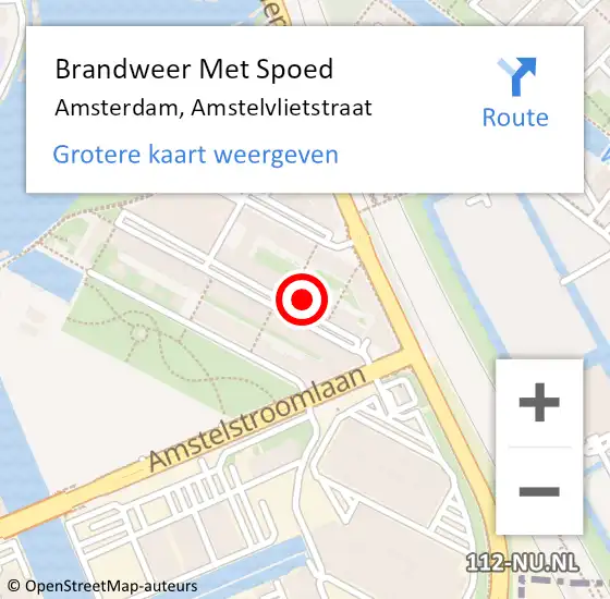 Locatie op kaart van de 112 melding: Brandweer Met Spoed Naar Amsterdam, Amstelvlietstraat op 16 juni 2024 01:41