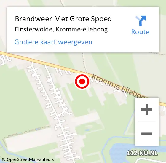 Locatie op kaart van de 112 melding: Brandweer Met Grote Spoed Naar Finsterwolde, Kromme-elleboog op 16 juni 2024 02:00