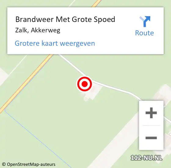 Locatie op kaart van de 112 melding: Brandweer Met Grote Spoed Naar Zalk, Akkerweg op 9 oktober 2014 15:52