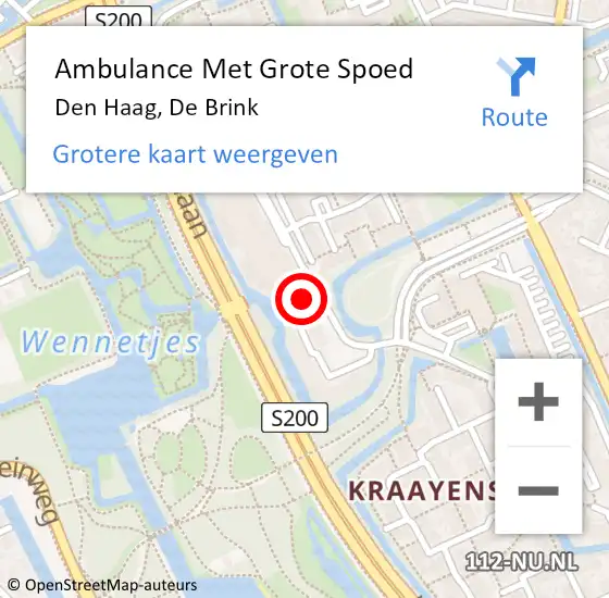 Locatie op kaart van de 112 melding: Ambulance Met Grote Spoed Naar Den Haag, De Brink op 16 juni 2024 04:21