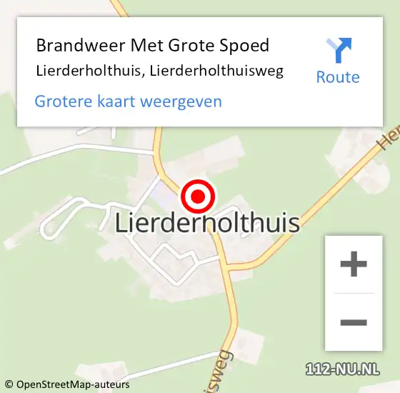 Locatie op kaart van de 112 melding: Brandweer Met Grote Spoed Naar Lierderholthuis, Lierderholthuisweg op 16 juni 2024 05:03