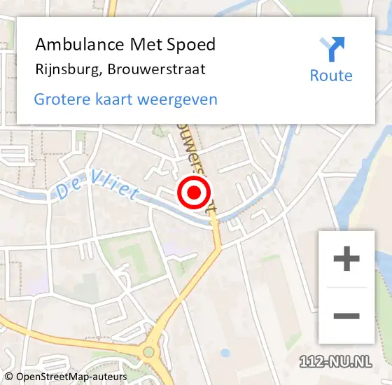 Locatie op kaart van de 112 melding: Ambulance Met Spoed Naar Rijnsburg, Brouwerstraat op 16 juni 2024 06:20