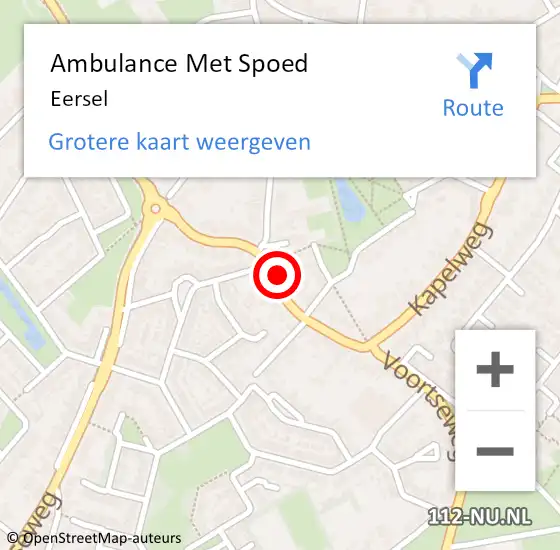 Locatie op kaart van de 112 melding: Ambulance Met Spoed Naar Eersel op 16 juni 2024 08:13