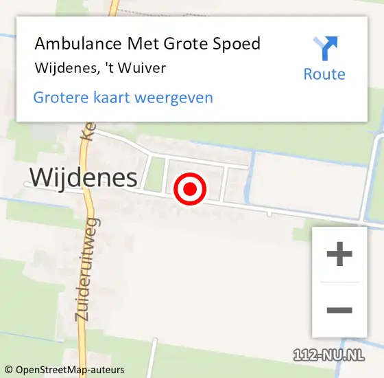 Locatie op kaart van de 112 melding: Ambulance Met Grote Spoed Naar Wijdenes, 't Wuiver op 16 juni 2024 08:55