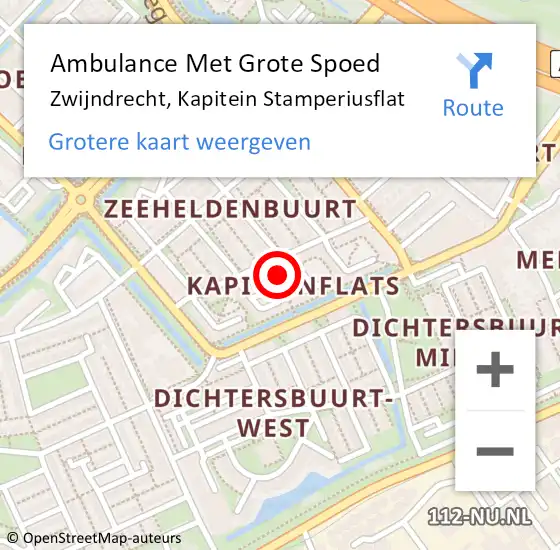 Locatie op kaart van de 112 melding: Ambulance Met Grote Spoed Naar Zwijndrecht, Kapitein Stamperiusflat op 16 juni 2024 09:05