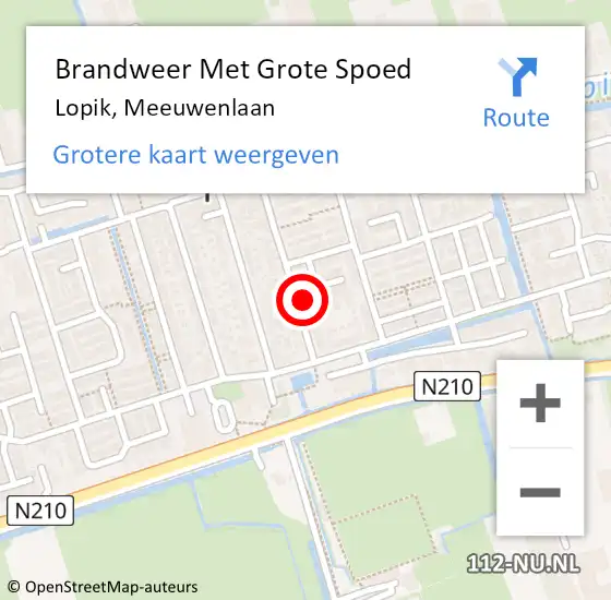 Locatie op kaart van de 112 melding: Brandweer Met Grote Spoed Naar Lopik, Meeuwenlaan op 16 juni 2024 09:27